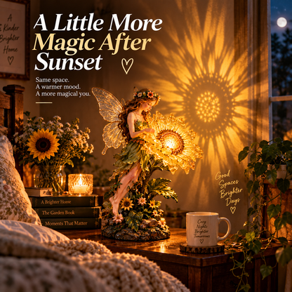 🌻 Enchanted Sunflower Fairy Projection Lamp – Magical Botanical Table Light
