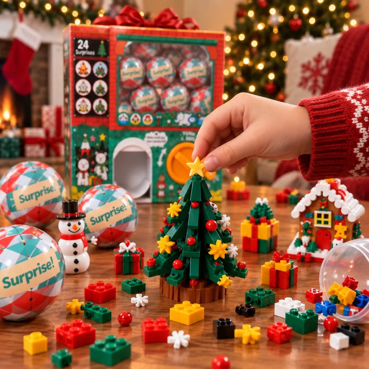 🎄 24-Day Surprise Egg Advent Calendar – Christmas Mini Building Block Sets