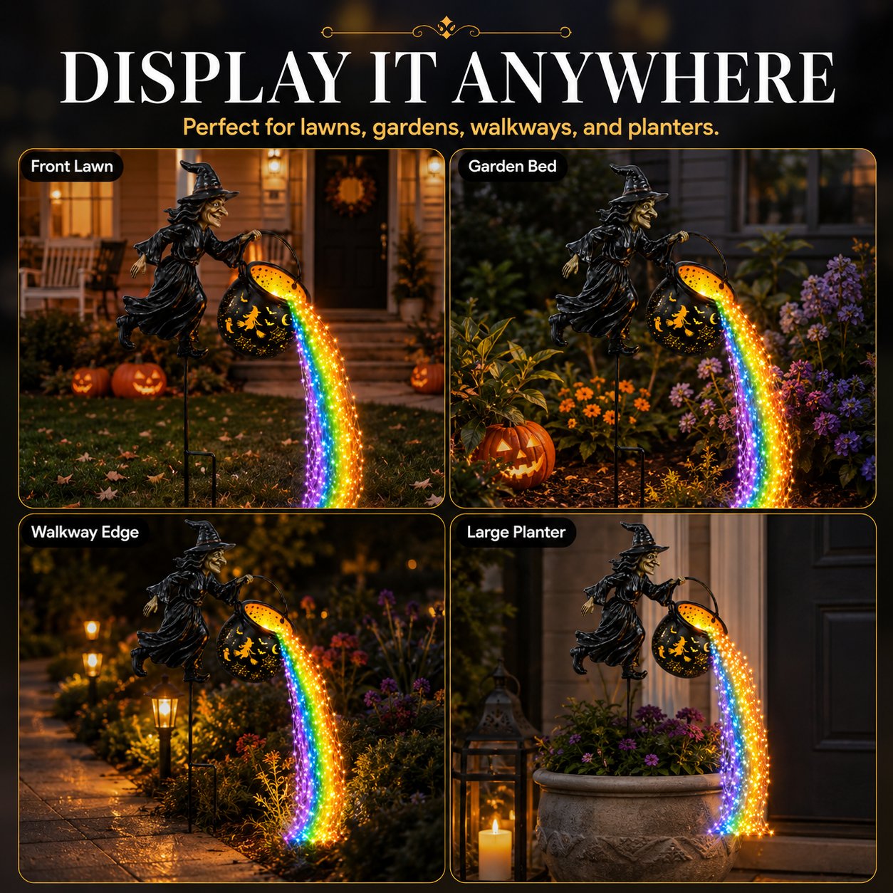 🎃 Halloween Early Bird Sale 🌈 Witch Potion Waterfall Garden Lamp