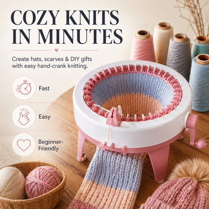🧶 Hand-Crank Circular Knitting Machine – 40/48-Needle DIY Loom for Hats & Scarves