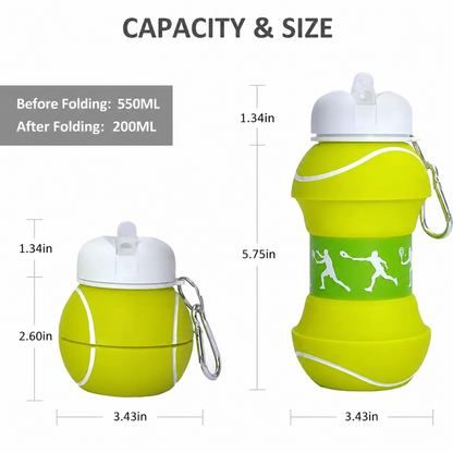 Soccer-themed Silicone Folding Water Bottle