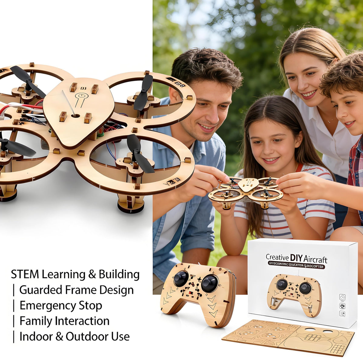 DIY Wooden Drone Kit — Build It. Fly It. Show It Off.