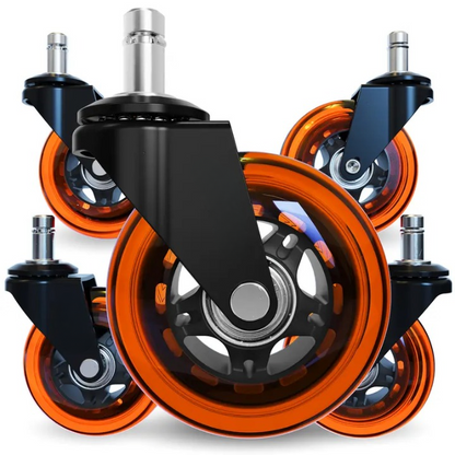 🛼 Premium Inline-Style Office Chair Wheels – Universal Fit • Easy Install • Set of 5