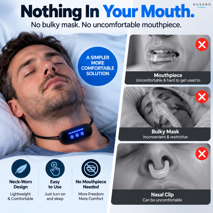 🌙 Wearable Anti-Snoring Neck Device – Better Sleep for Both of You