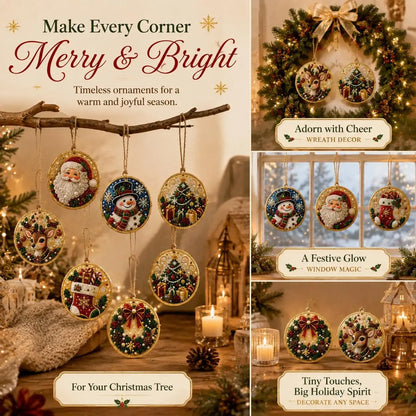 🎄✨6Pcs/12Pcs Christmas DIY Diamond Painting Ornaments Kit, Xmas Tree Hanging Pendant🎄