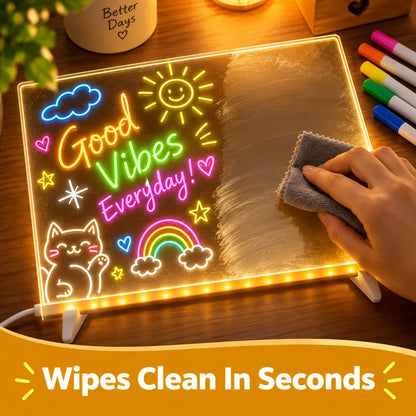 ✨ Reusable Acrylic LED Message Board – Write, Glow & Create