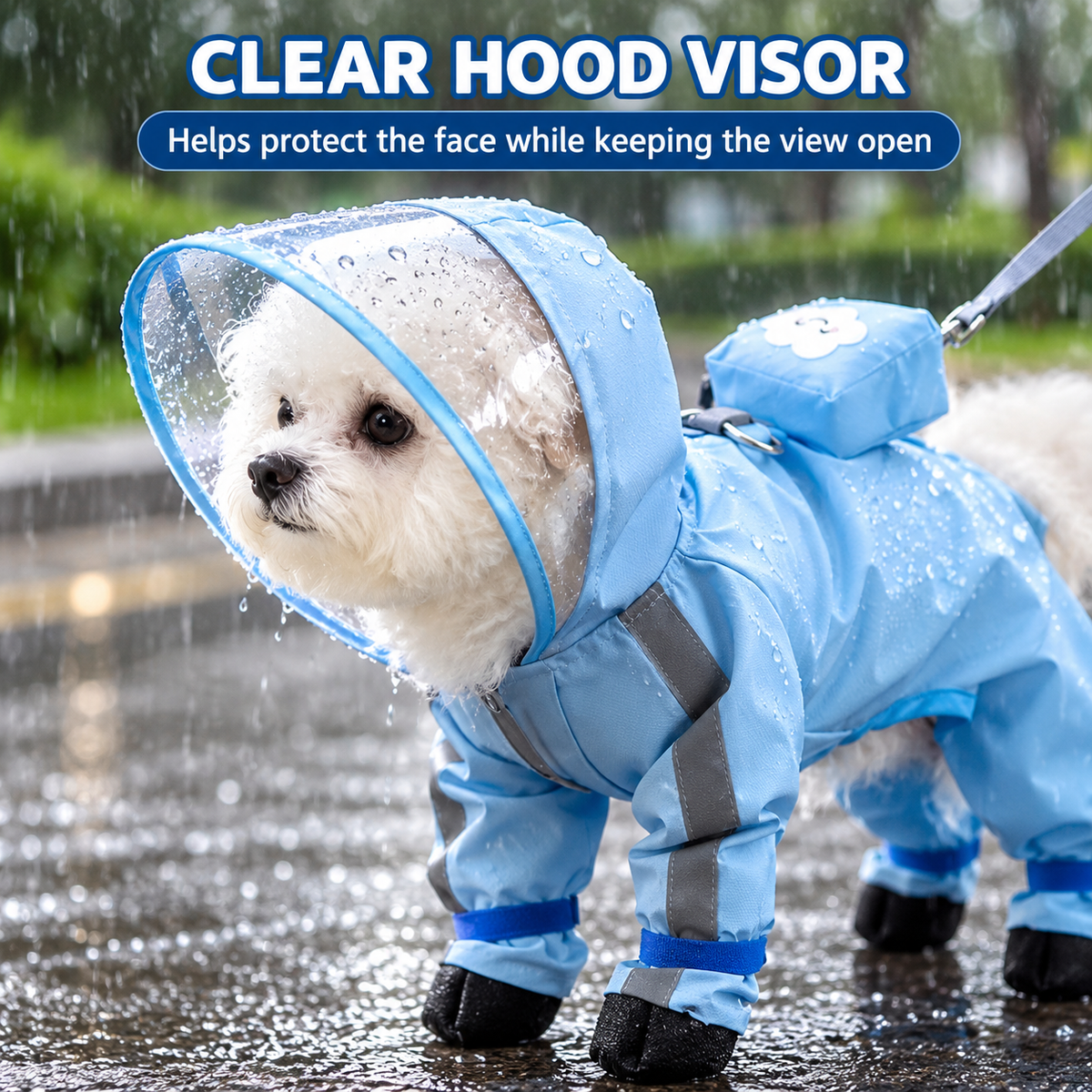 🌧️Small Dog Raincoat and Rain Shoes Set🎒