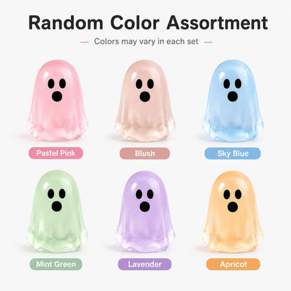 🎃50 Pcs Glow In Dark Cute Ghost Resin Bead Set👻