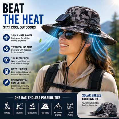 🔥HOT SALE NOW 45% OFF🔥Solar Cooling Sun Hat – Portable Fan Cap