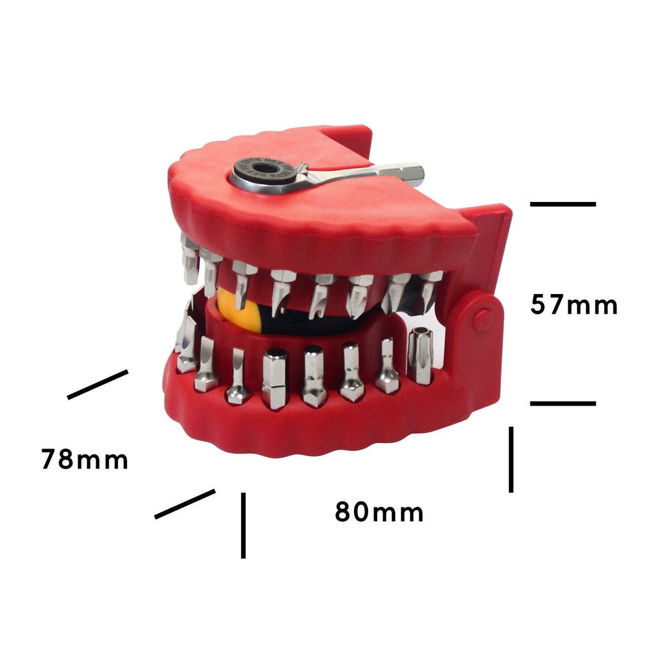 30-in-1 Tooth-Shaped Drill Bit Holder & Screwdriver Bit Set