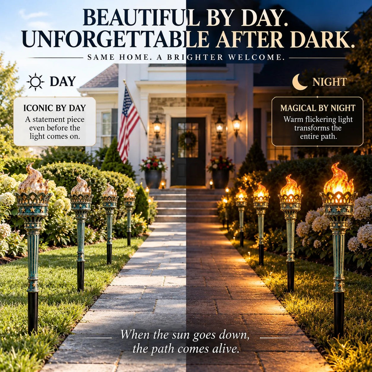 🔥45% OFF🔥Solar Flickering Torch Pathway Lights