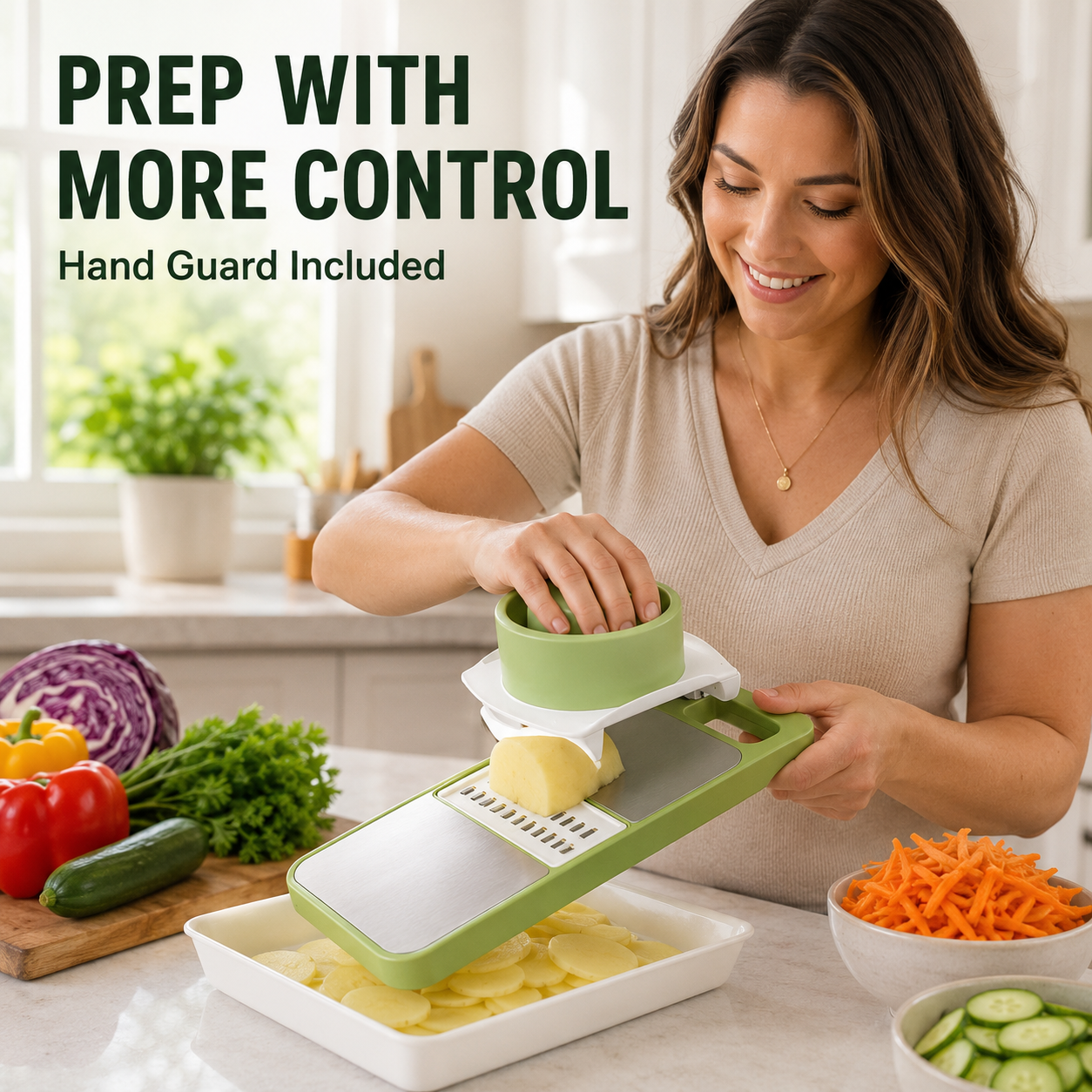 🥕Multi-shaped slicer with adjustable stainless steel blades