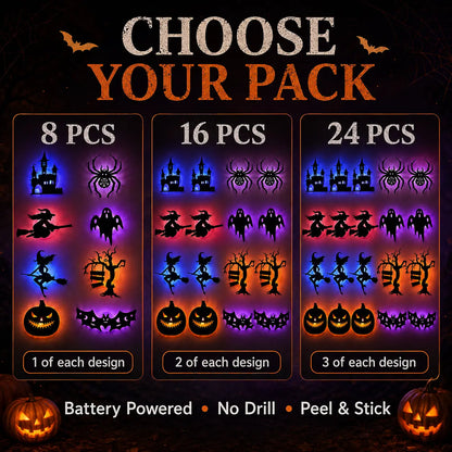 🎃Halloween LED Silhouette Wall Light Stickers
