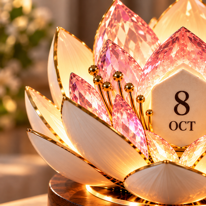 🌸 Blooming Perpetual Calendar – Programmable Flower Display with Warm Ambient Light🎁