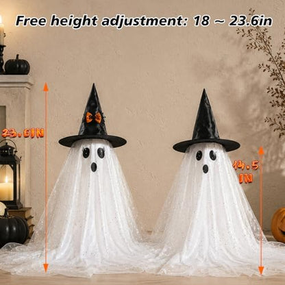 2-Pack Light-Up Halloween Ghosts with Remote