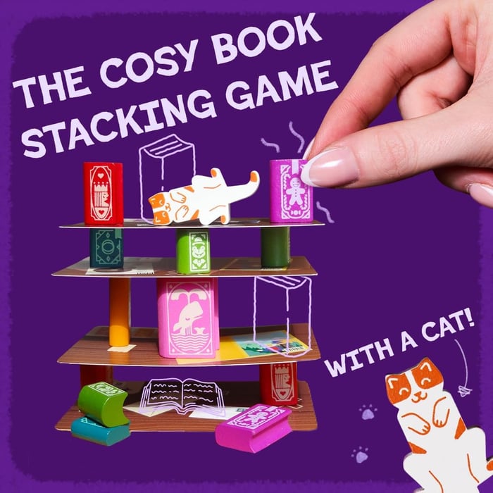📚️Bookshelf Balance Game – Cooperative Stacking Game for Family & Friends