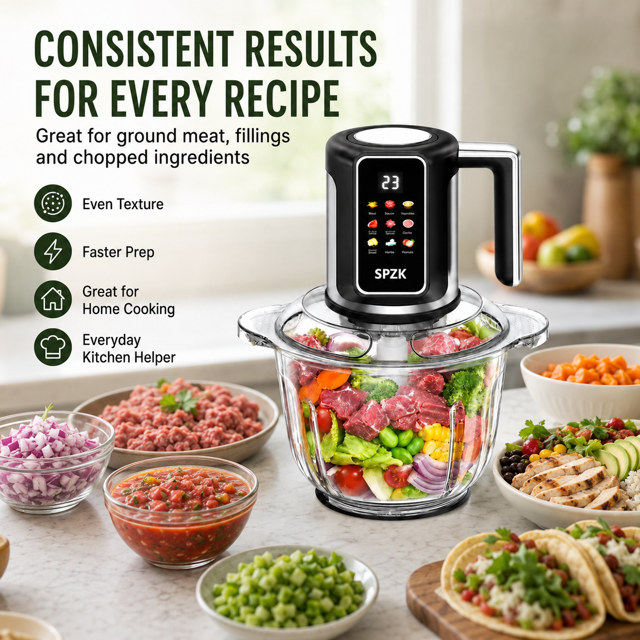 🔪Electric Meat Grinder & Food Chopper-Get Dinner on the Table Faster