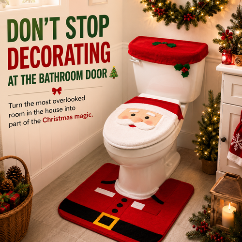 🎅Christmas Toilet Decor Set | 3-Piece Bathroom Holiday Makeover