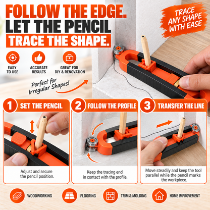 📐Contour Gauge Scribe Tool with Lock and Pencil🏠