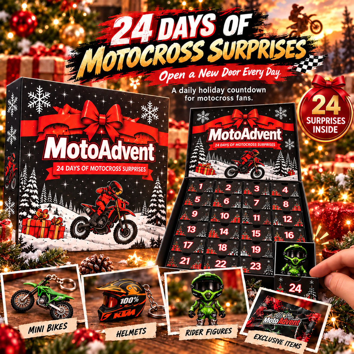 Motocross Lover Advent Calendar | 24 Days of Rider Themed Gifts, No Candy Fillers