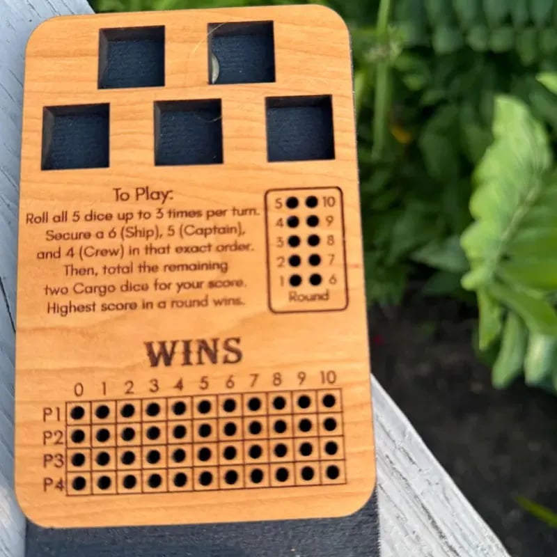 ⚓ Ship, Captain, Crew – A Classic Wooden Dice Game For Family & Travel Fun