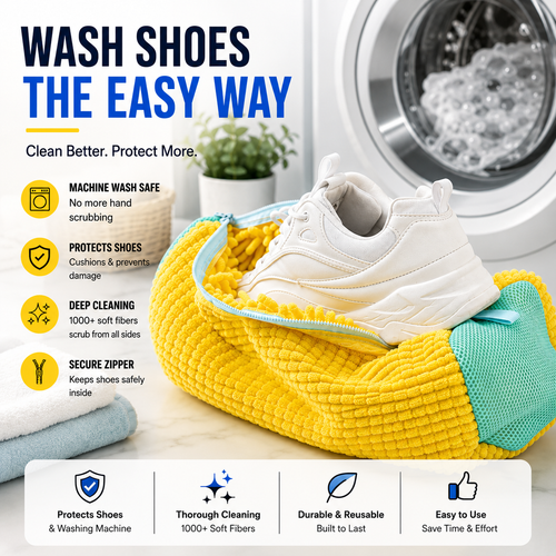 👟No-Scrub Shoe Washing Bag – Clean & Protect Your Sneakers In The Washing Machine