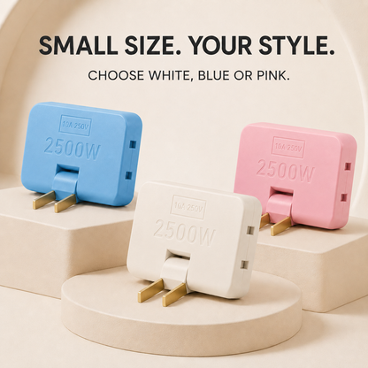 🔌 Rotating 3-Outlet Flat Plug Adapter – Save Space & Reduce Cord Bending