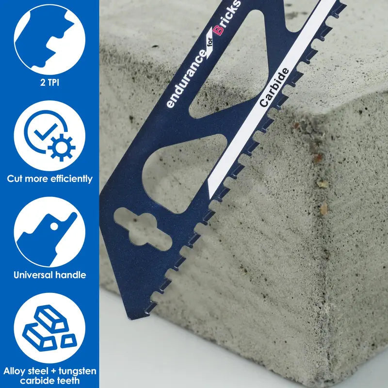🧱🪚 12" Carbide Masonry Reciprocating Saw Blade – 2 TPI Heavy-Duty Brick & Block Cutting Blade 🔧