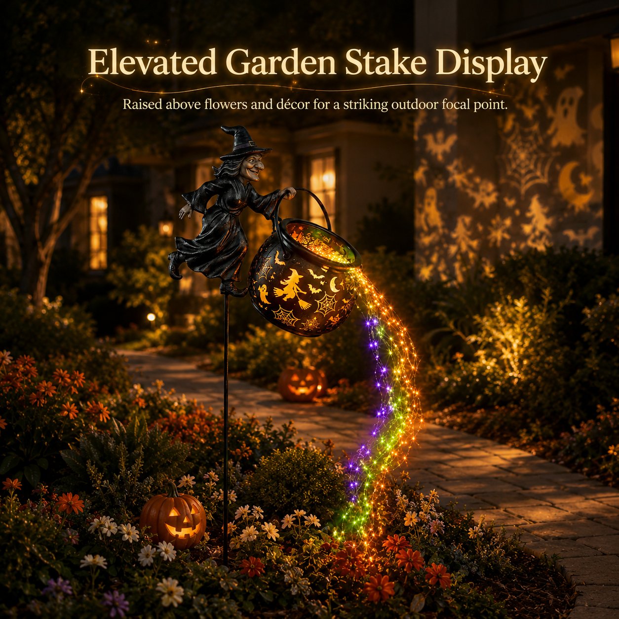 🔥Last Day 49% OFF 🧙‍♀️Halloween Witch Cauldron Garden Light