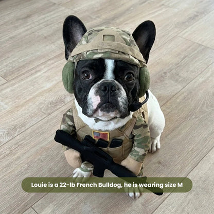 Funny Soldier Dog Costume – The Cutest Little Recruit 🪖