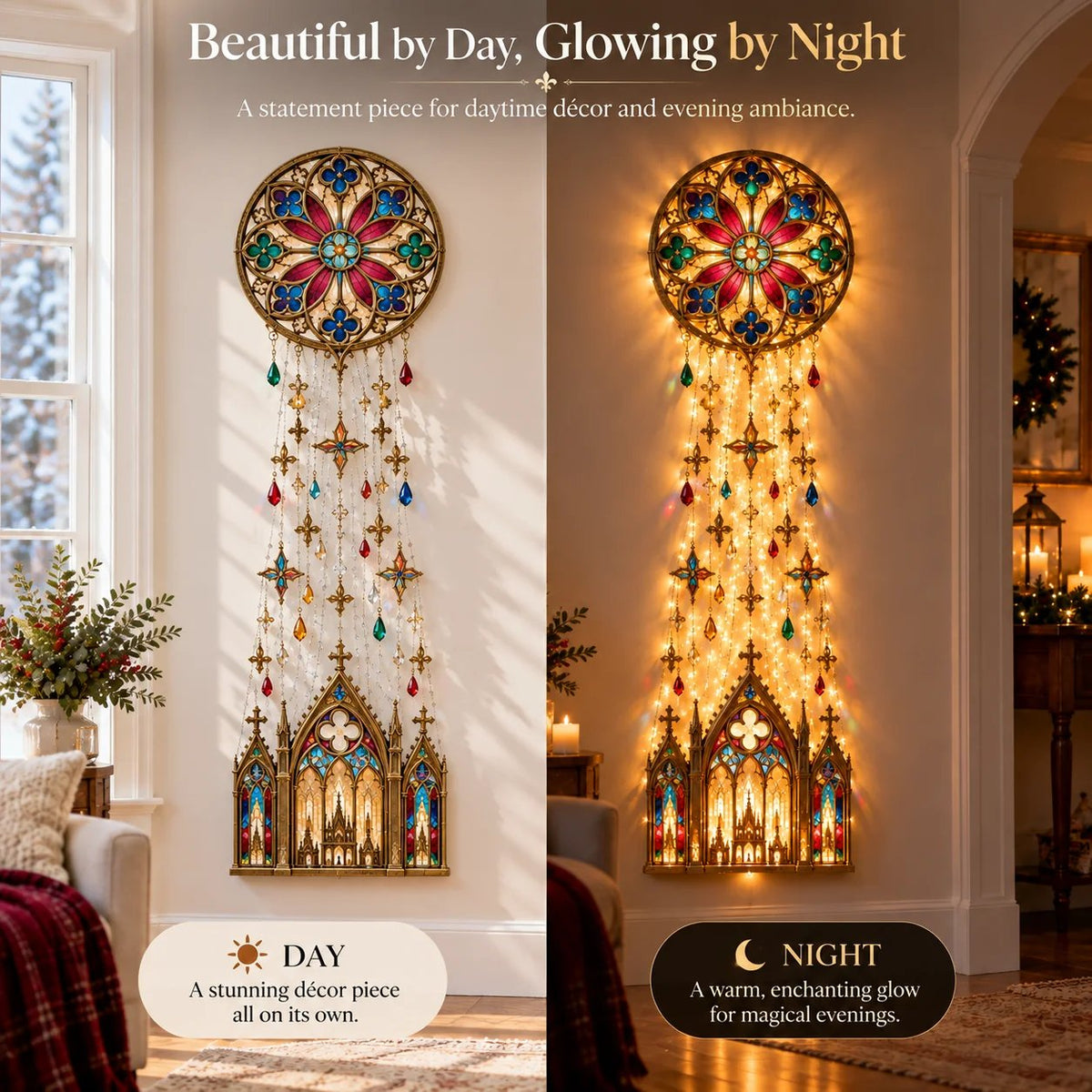 🔥HOT SALE🔥✨ Cathedral Grace Stained Glass Cascade Wall Light™
