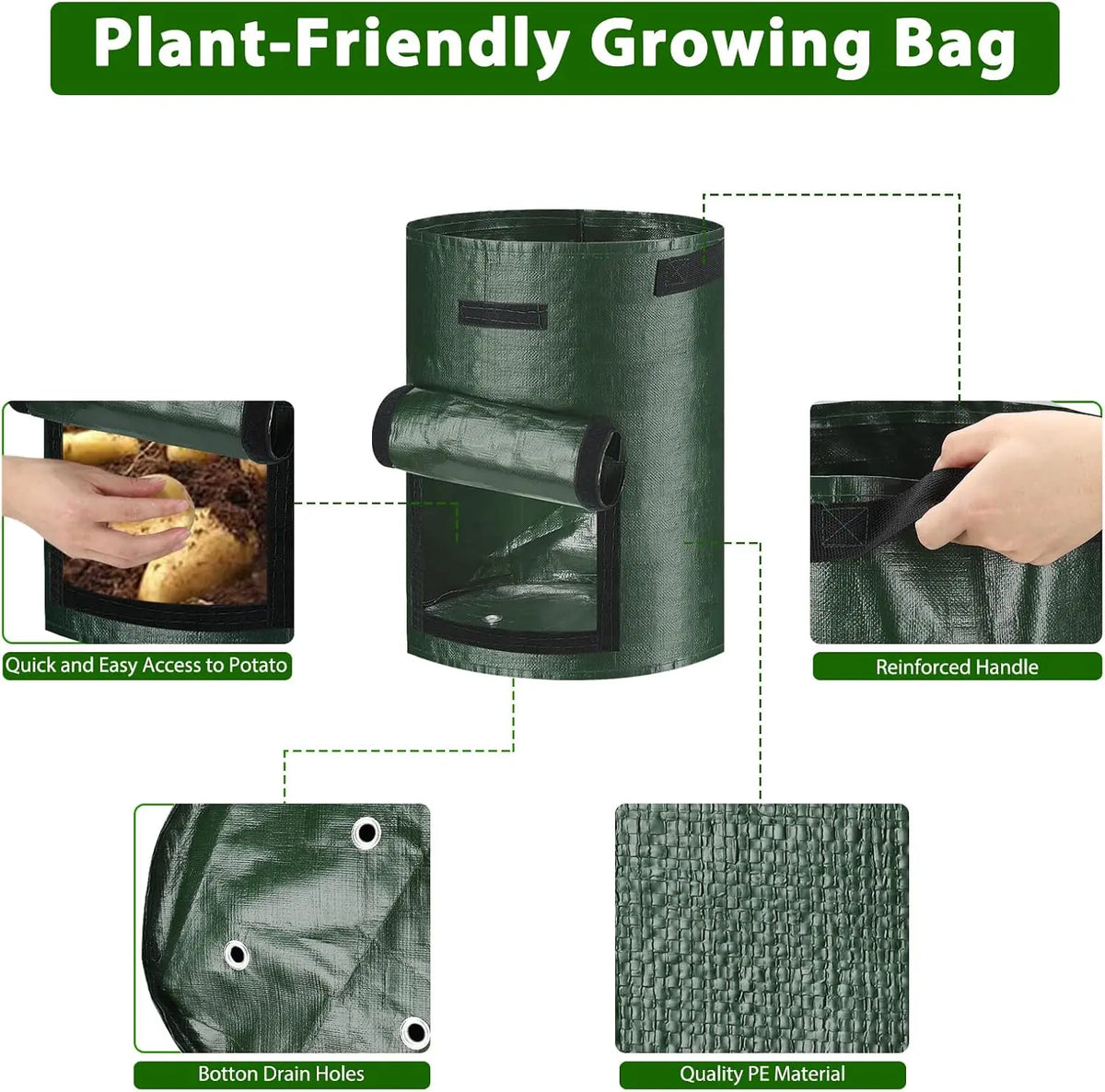 10 Gal Potato Growing Bags (Set of 3)
