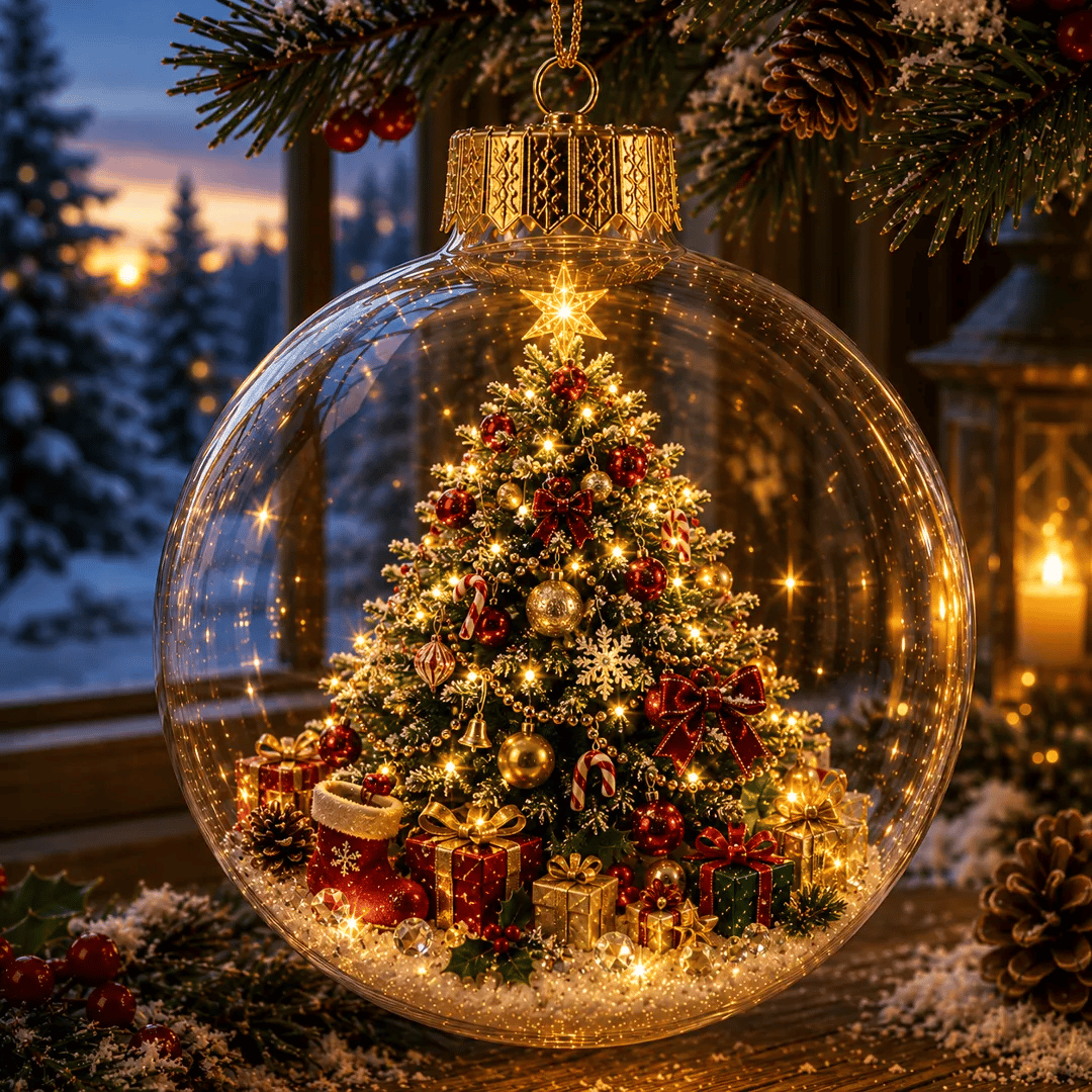 ✨Limited time 50% OFF -✨🎄 Glowing Christmas Story Ornament – Light-Up Mini Holiday Scene
