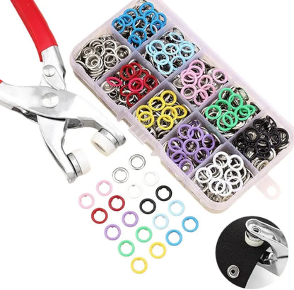 100PCS Snap Fastener Kit with Pliers – Easy Clothing Repair & DIY