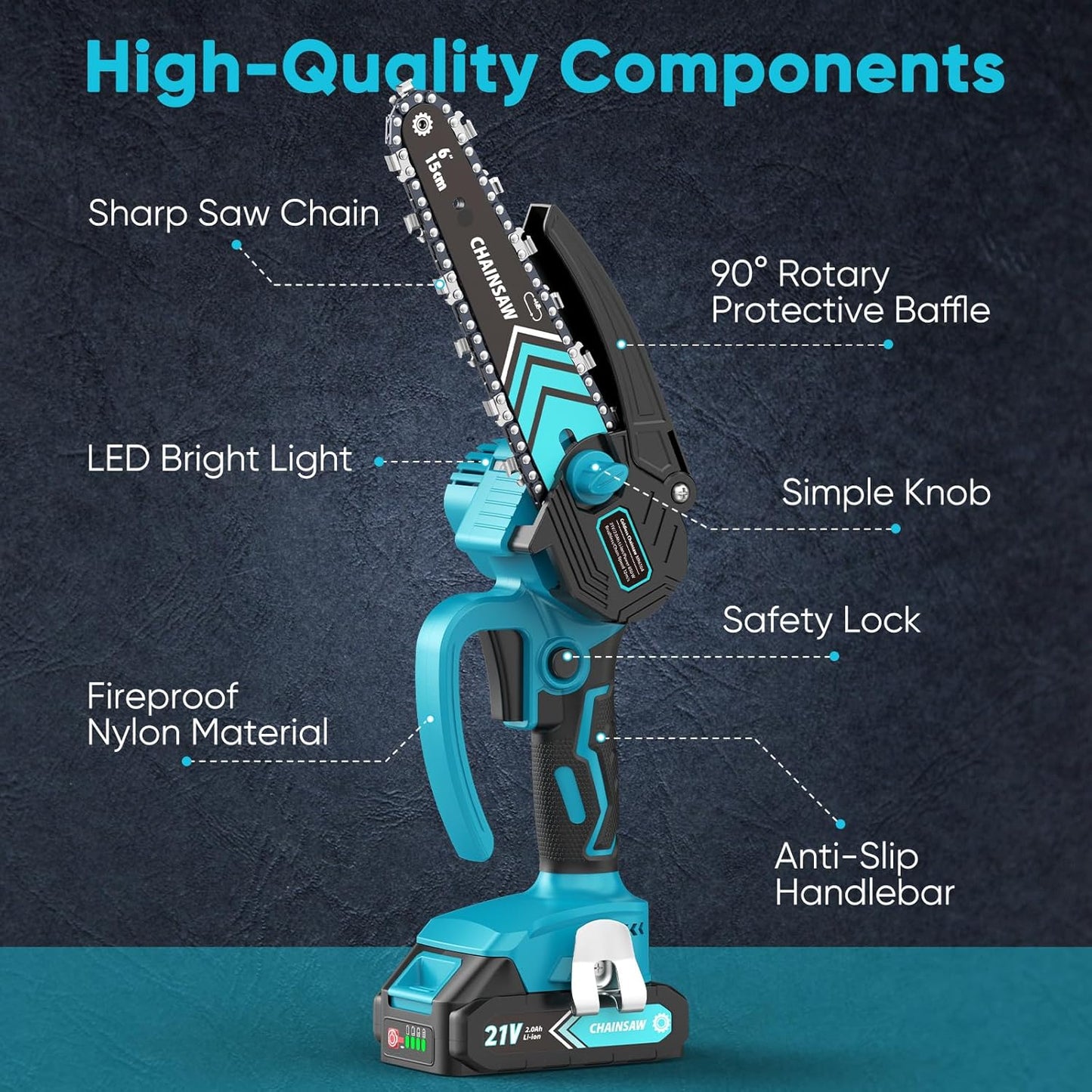 ⚡ 6-Inch Cordless Mini Chainsaw – Cut Faster, Work Easier