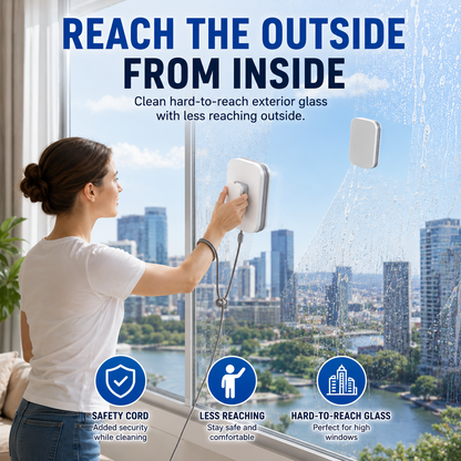 🧲6-in-1 Magnetic Window Cleaner-Clean Both Sides in One Pass