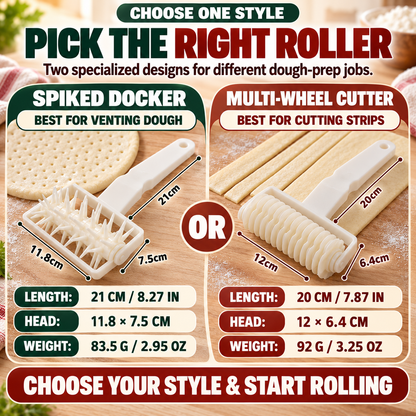 🍕Large Dough Docker & Multi-Wheel Cutter – Faster Pizza & Pastry Prep🍜