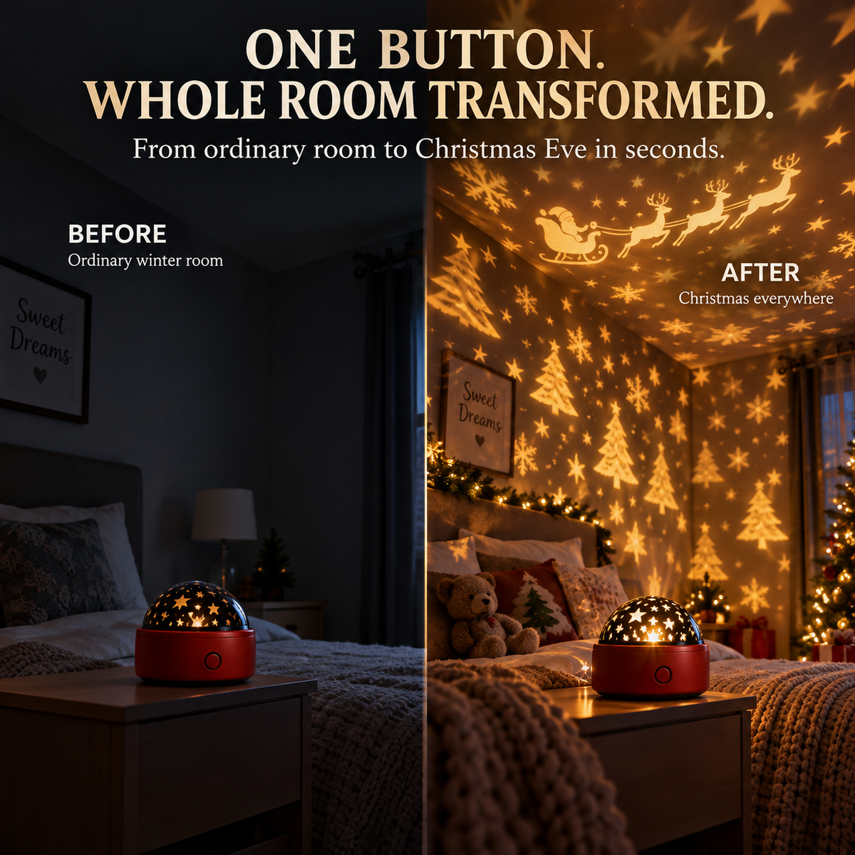 🎄 North Pole Galaxy Light – Christmas Room Projector