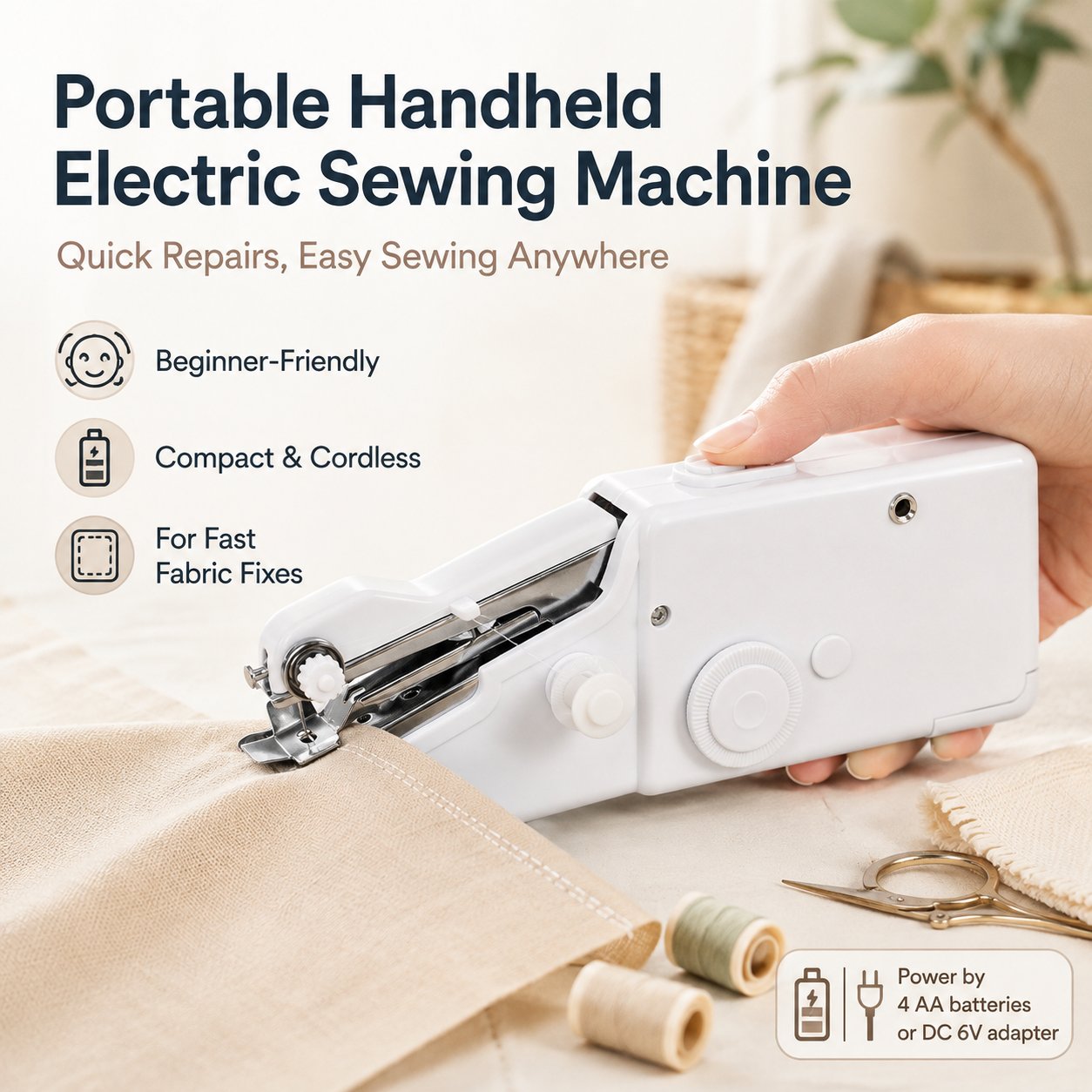 🧵 Portable Handheld Electric Sewing Machine – Quick Fabric Fixes Anywhere