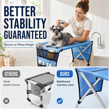 🐾2-in-1 Foldable Pet Grooming Bed