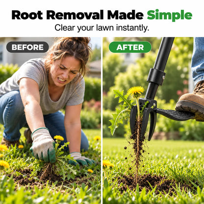 🌱 Root-Grip Garden Weed Puller – Easy Stainless Steel Weeding Tool