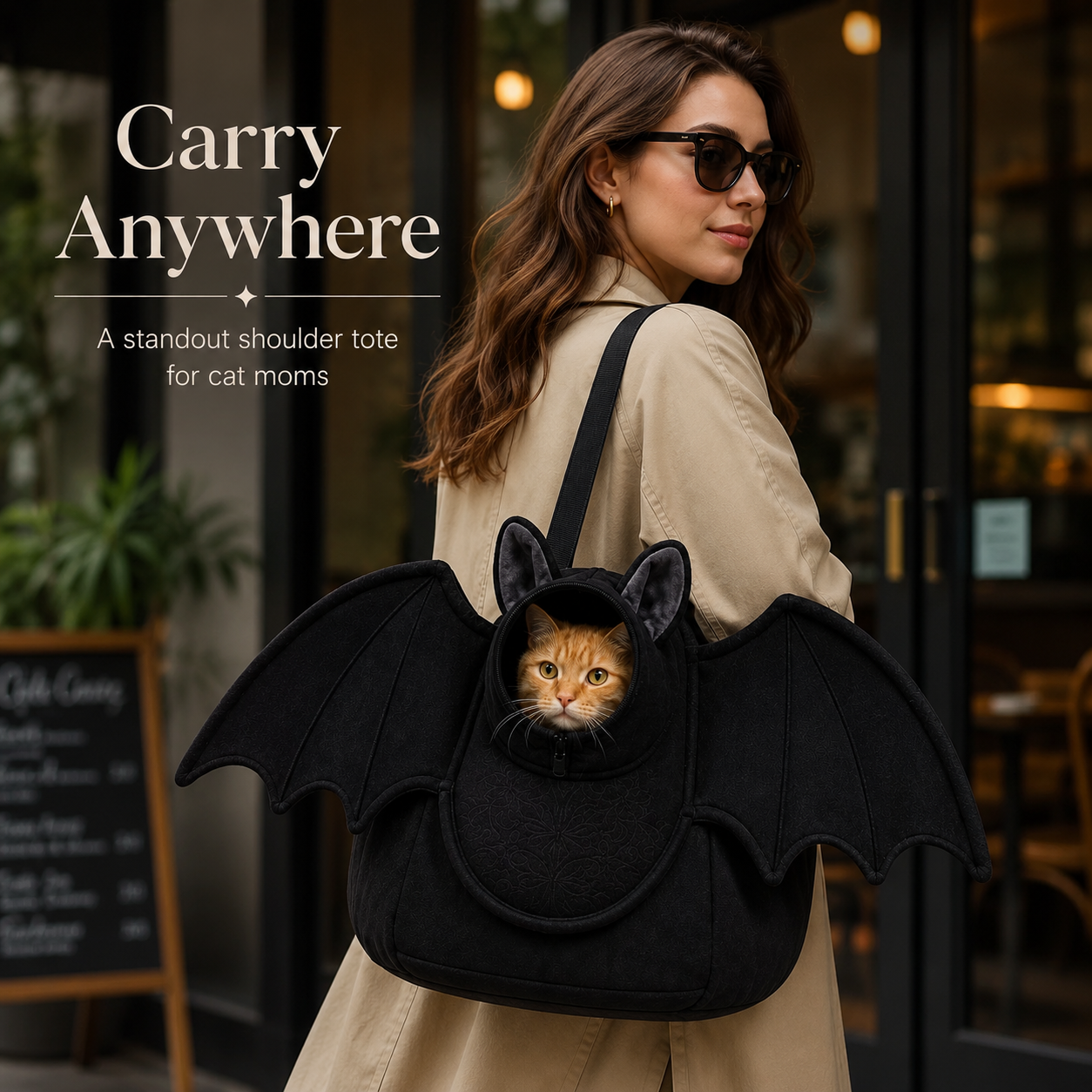 🦇 Batwing Cat Carrier Bag – Cozy, Stylish & Perfect for Every Cat 🐾