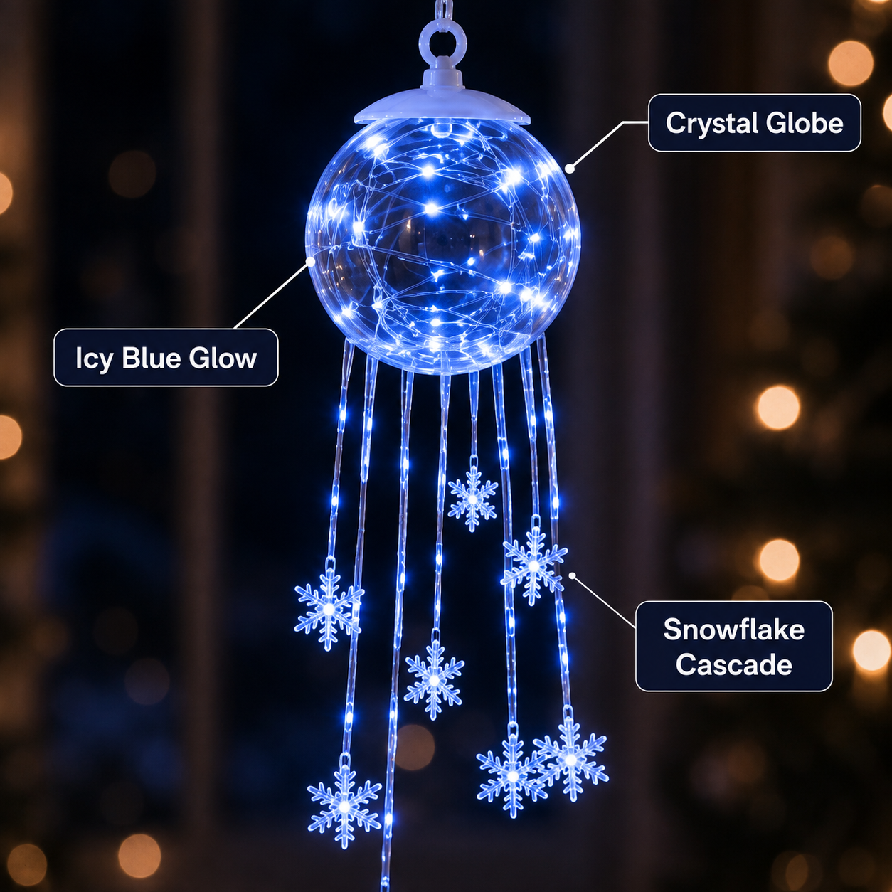 ❄️Icy Glow Hanging Ornament™ — Crystal Snowflake Christmas Décor