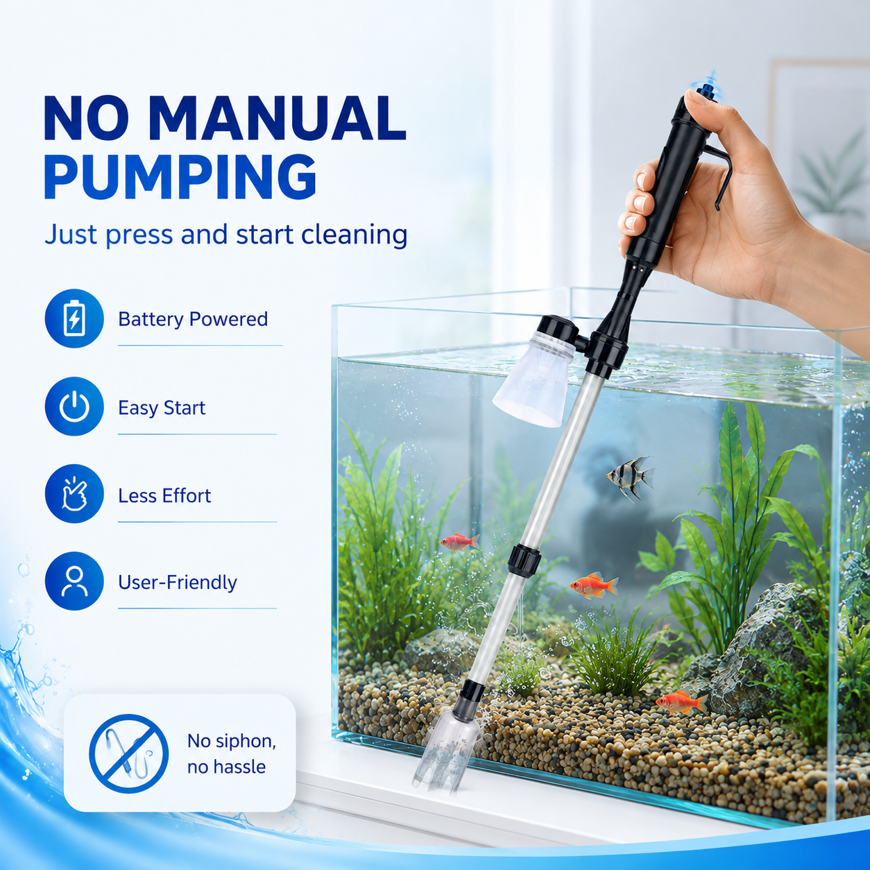 🐠Electric Aquarium Gravel Cleaner-Keep Your Tank Clean With Less Effort