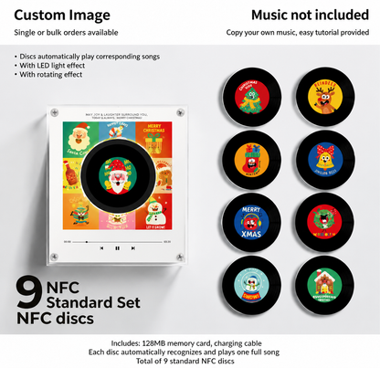 ✨The Christmas Record That Plays Your Favorite Songs 🎄 – NFC Vinyl Music Display with LED & Rotating Disc