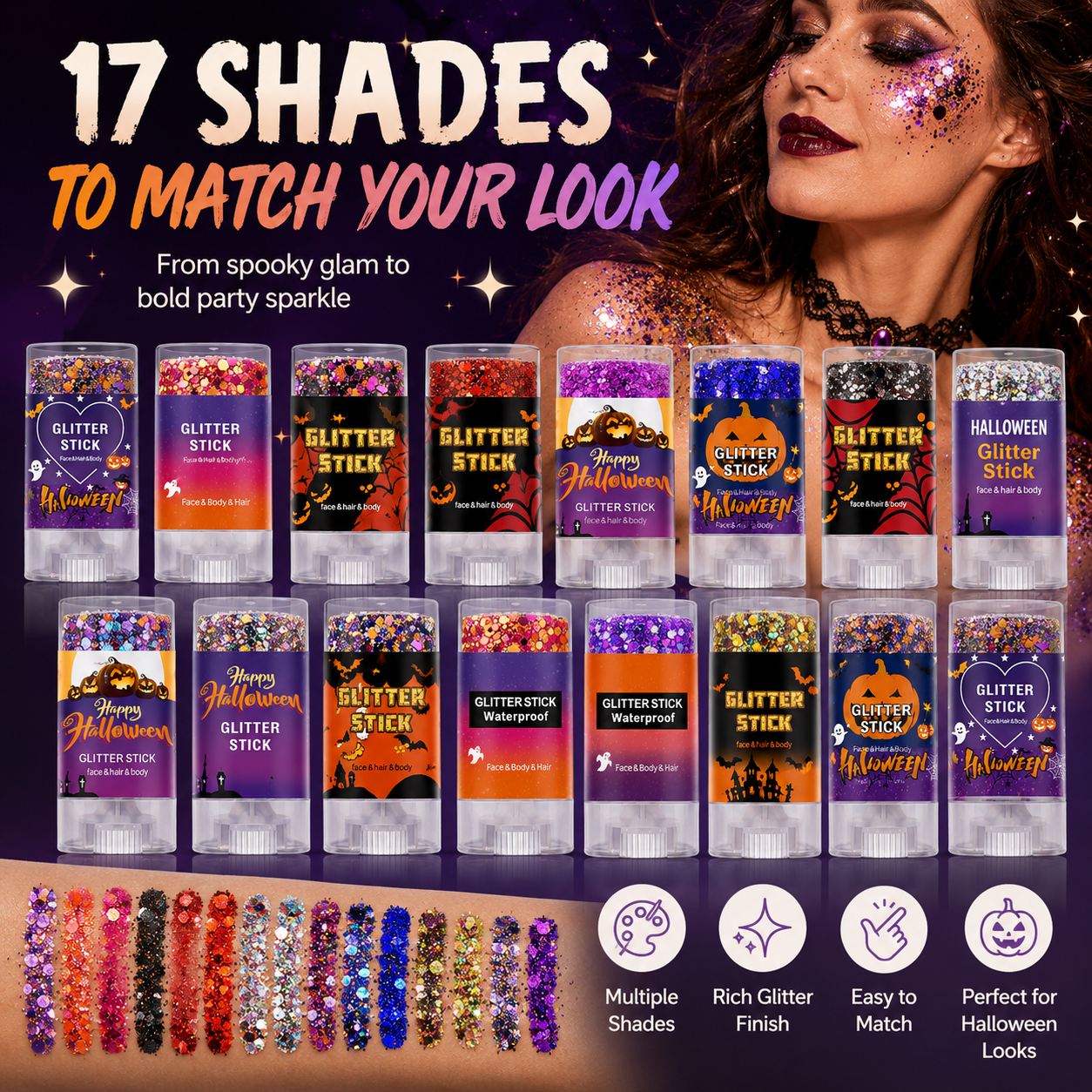 ✨Halloween Glitter Stick-Swipe On Bold Sparkle in Seconds
