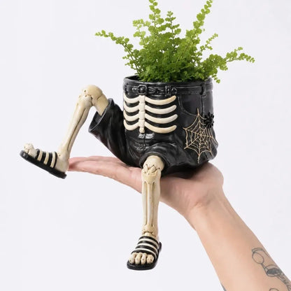 🎉49% OFF – 🎃 Halloween Hanging Leg Planter | Hand-Painted Resin Character Pot for Succulents, Shelves, Desks, Porches & Spooky Seasonal Displays 🪴