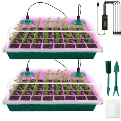 🌱 Seed Starter Trays with Grow Lights – Grow Your Own Little Indoor Garden | 4/5/6-Tray Set
