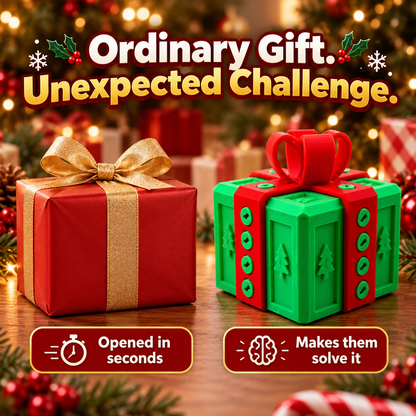 🎁Christmas Prank Puzzle Gift Box – Funny Brain-Teaser Gift Box for Holiday Gift Reveals