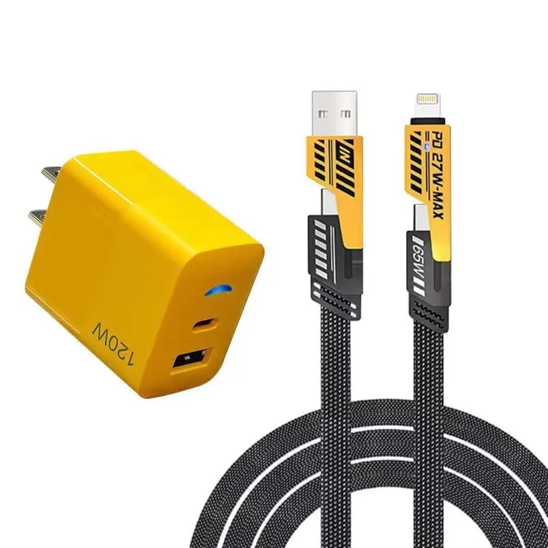 ⚡ Dual-Pack Fast Charging Adapter – USB-C & USB-A Multi-Port Charge